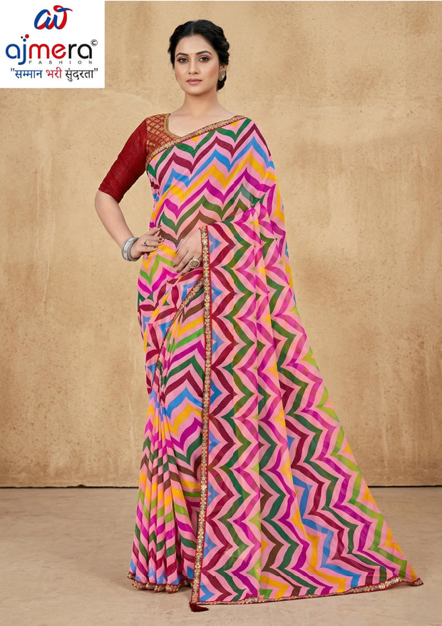 Elegant Printed Saree with Designer Blouse Piece for Festive Wear  | JS-NIKITA-2