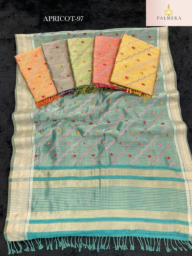 Apricot Khadi Saree with Blouse for Premium Ethnic and Designer Wear | ALL-APRICOT-97