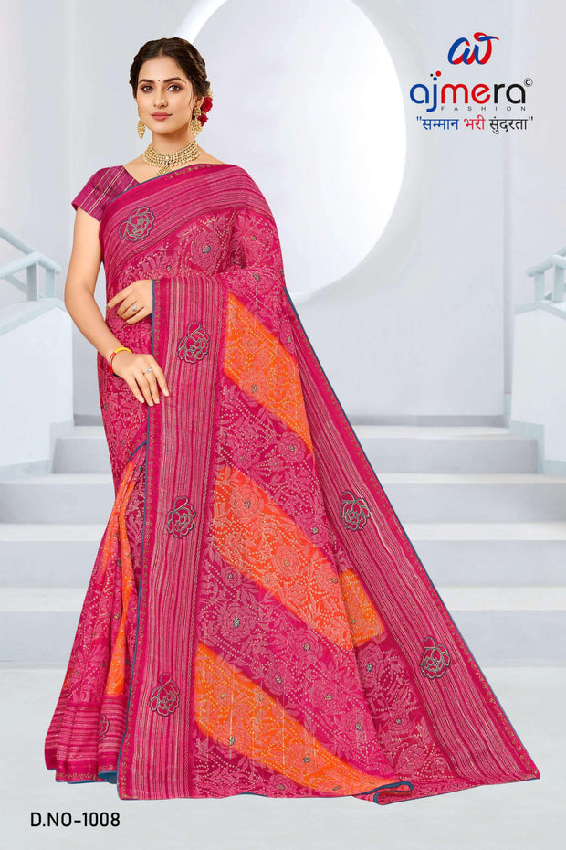 Contemporary Printed Saree with Blouse Piece for Premium Wear  | SNR-JYOTI