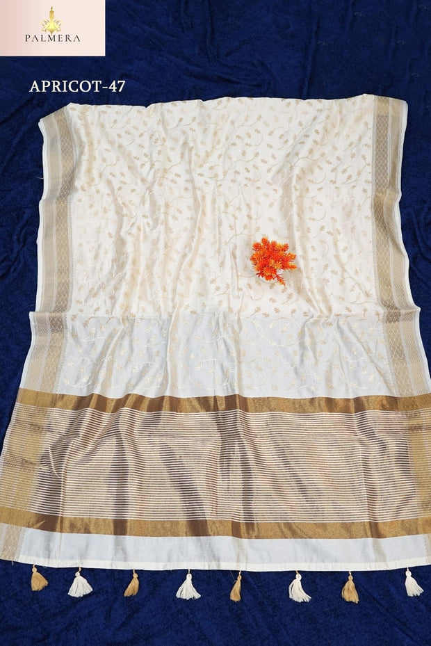 Apricot Khadi Saree with Blouse for Premium Ethnic and Designer Wear | ALL-APRICOT-47
