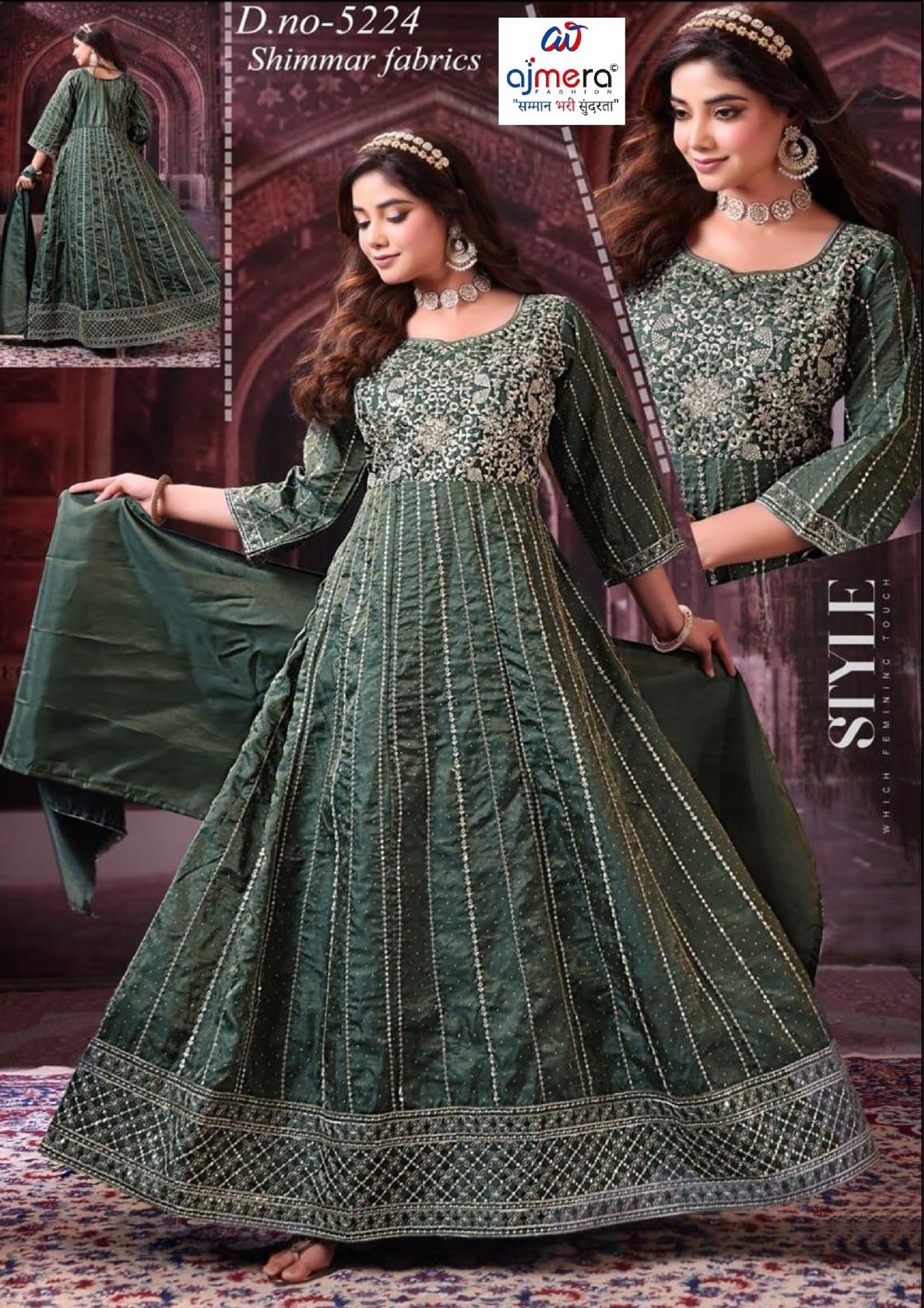 Elegant Designer Shimmer Gown for Women | SHP-5224