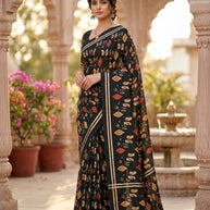 Premium Printed Saree with Matching Blouse Piece for Ethnic Elegance | SSR-MEDONA