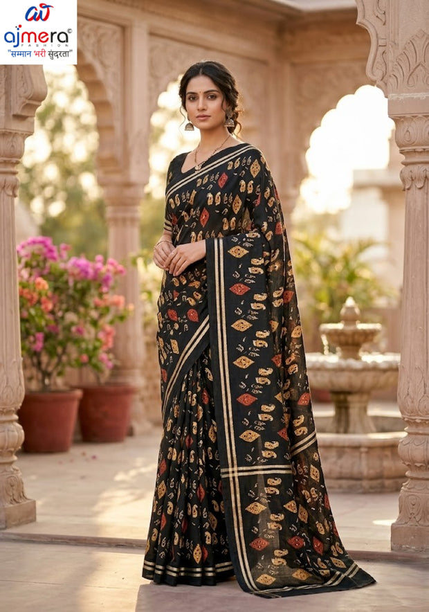 Premium Printed Saree with Matching Blouse Piece for Ethnic Elegance | SSR-MEDONA