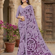 Fashionable Printed Saree with Blouse Piece for Festive Collection | CAS-PURE GEORGEATE