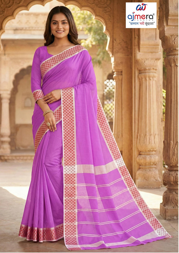 Traditional Cotton Saree with Without Blouse for Premium Ethnic and Traditional Wear | MSS-SHIV LALIGURAAS GALA RED
