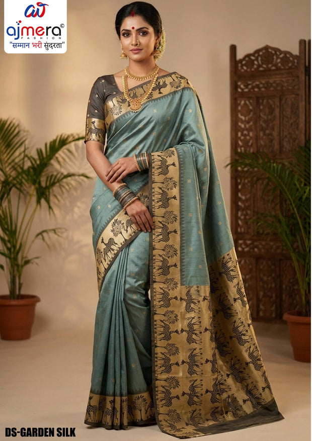 Luxury Jacquard Silk Saree with Blouse Piece for Wedding & Party Wear | DS-GARDEN SILK