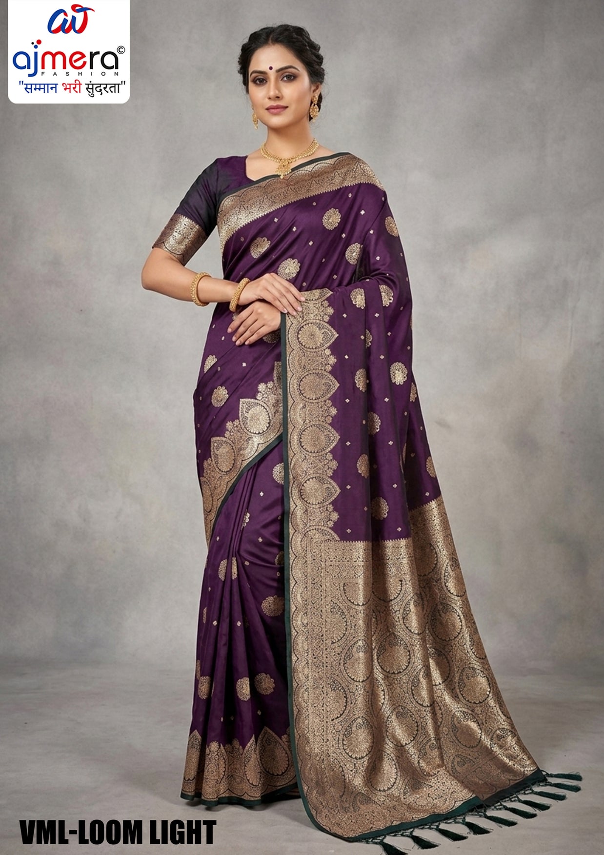 Silken Jacquard Silk Saree With Blouse Piece | VML-LOOM LIGHT