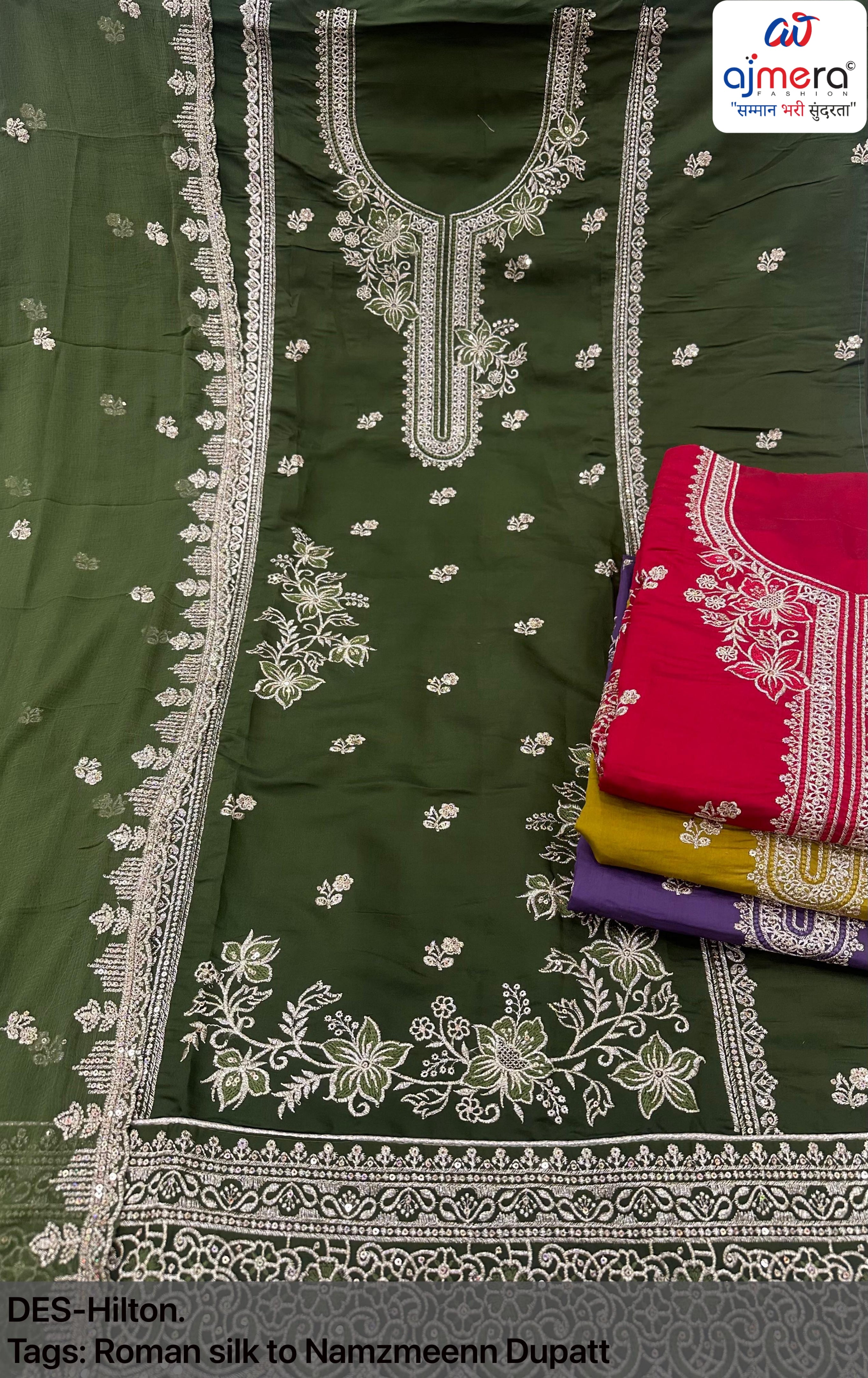 Premium Roman Silk Unstitched Suit Wholesale Collection | VAA-HILTON