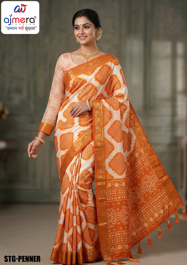 Digital Printed Saree with Blouse Piece for Premium Ethnic and Traditional Wear | STG-PENNER