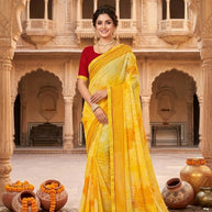 Beautiful Printed Saree with Blouse Piece for Cultural Celebrations  | PRM-RANGBAAZ