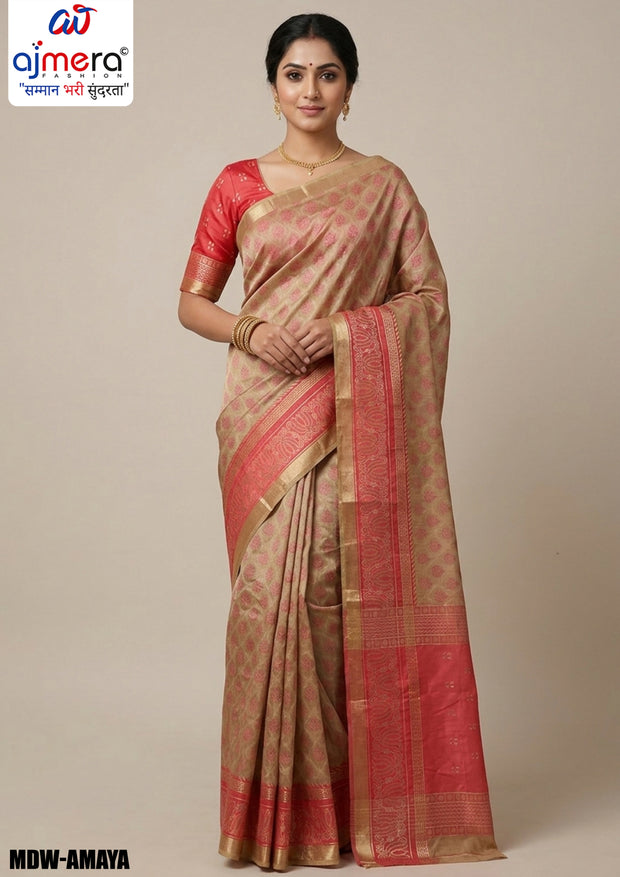 Festive Elegance Jacquard Silk Saree With Blouse Piece | MDW-AMAYA