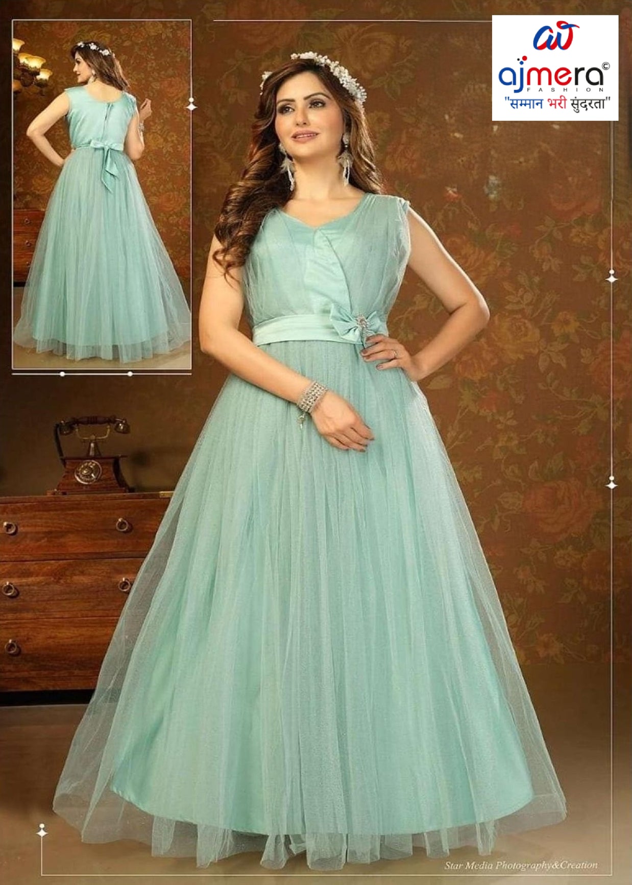 Elegant Designer Party Wear Gown for Women | MOE-3268-L