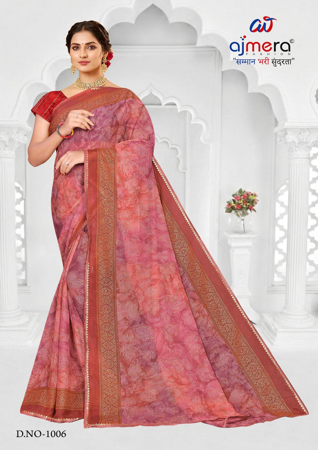 Classic Printed Saree with Blouse Piece for Timeless Traditional Style  | SNR-IMAGE