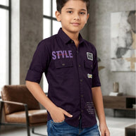 Wholesale Boys Twill Casual Shirt | HMF-2611