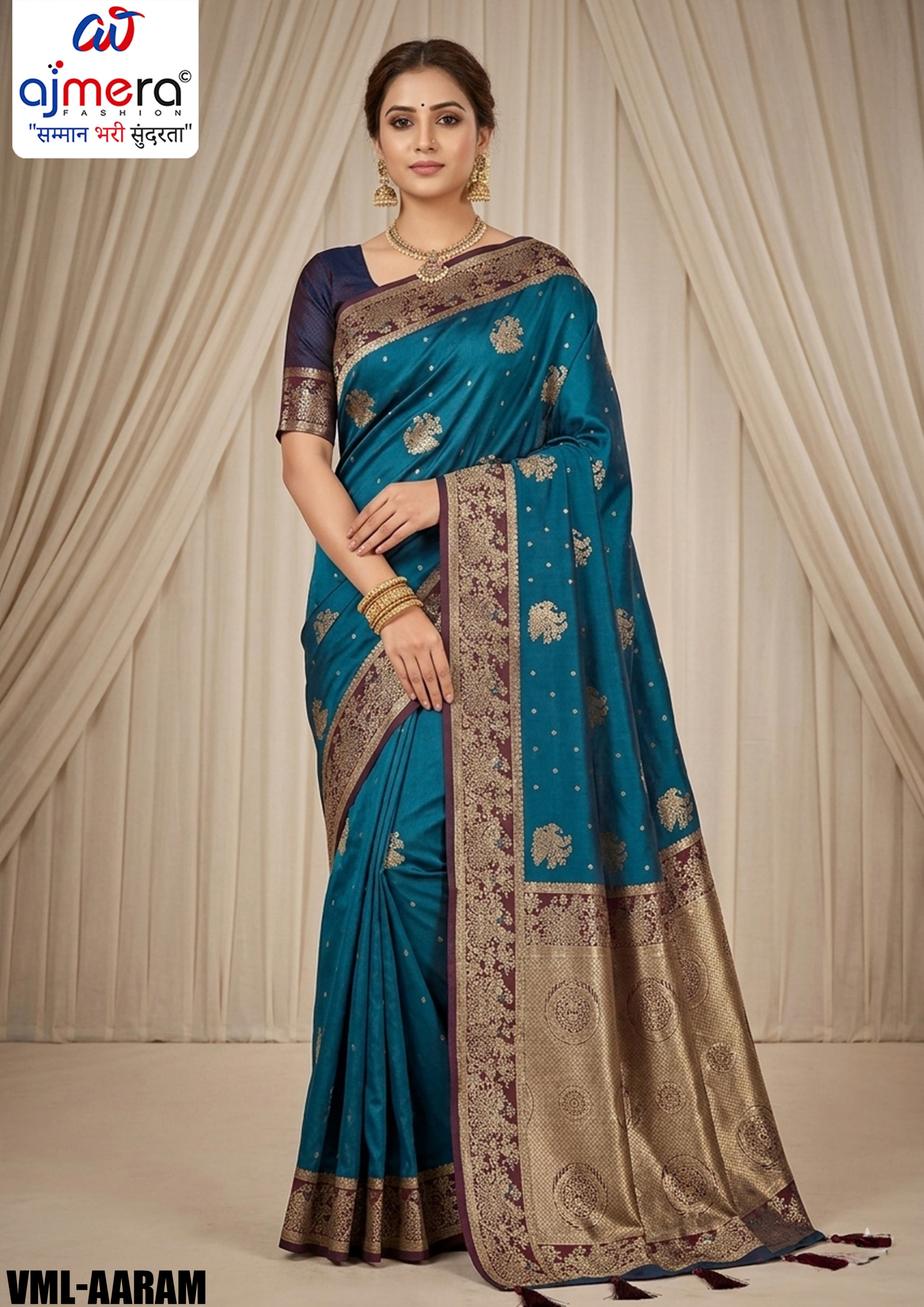 Elite Jacquard Silk Saree With Blouse Piece | VML-AARAM