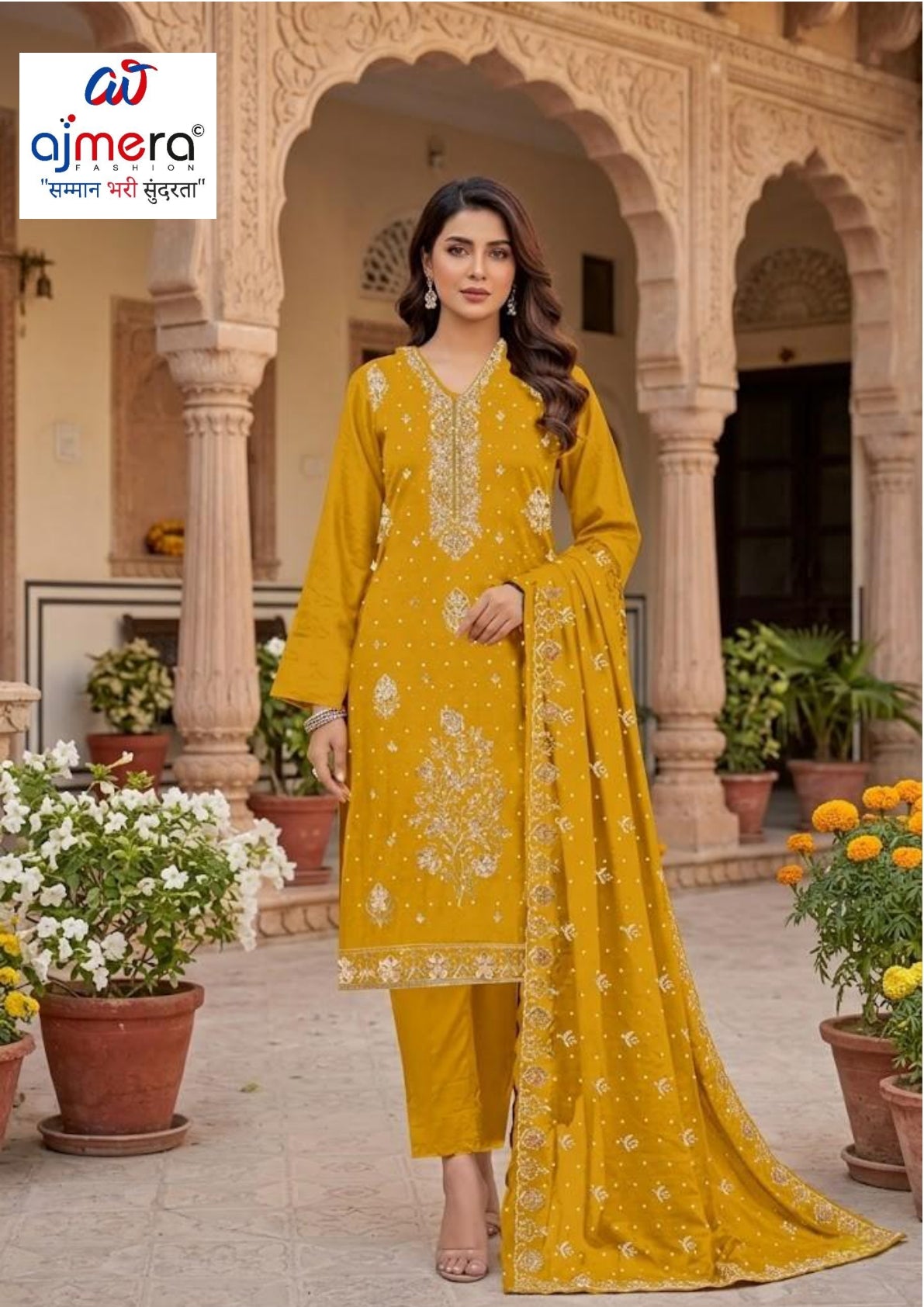 Premium Designer Unstitched Suit Set | YF-LEELA-1