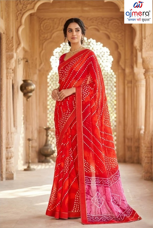 Designer Printed Saree with Blouse Piece for Special Occasions | SSR-DESI CHAMAK