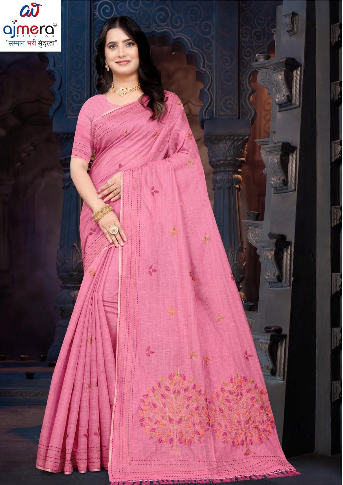 Pure Cotton Saree with Blouse Piece for Premium Ethnic and Traditional Wear | PUT-BHAKTI