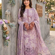 Premium Cambric Cotton Unstitched Suit Set | VAS-COPPER DIAMOND