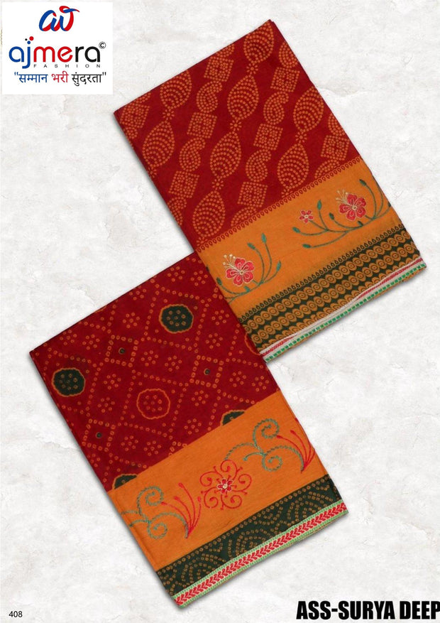 Cotton Saree with Without Blouse for Premium Ethnic and Traditional Wear | ASS-SURYA DEEP