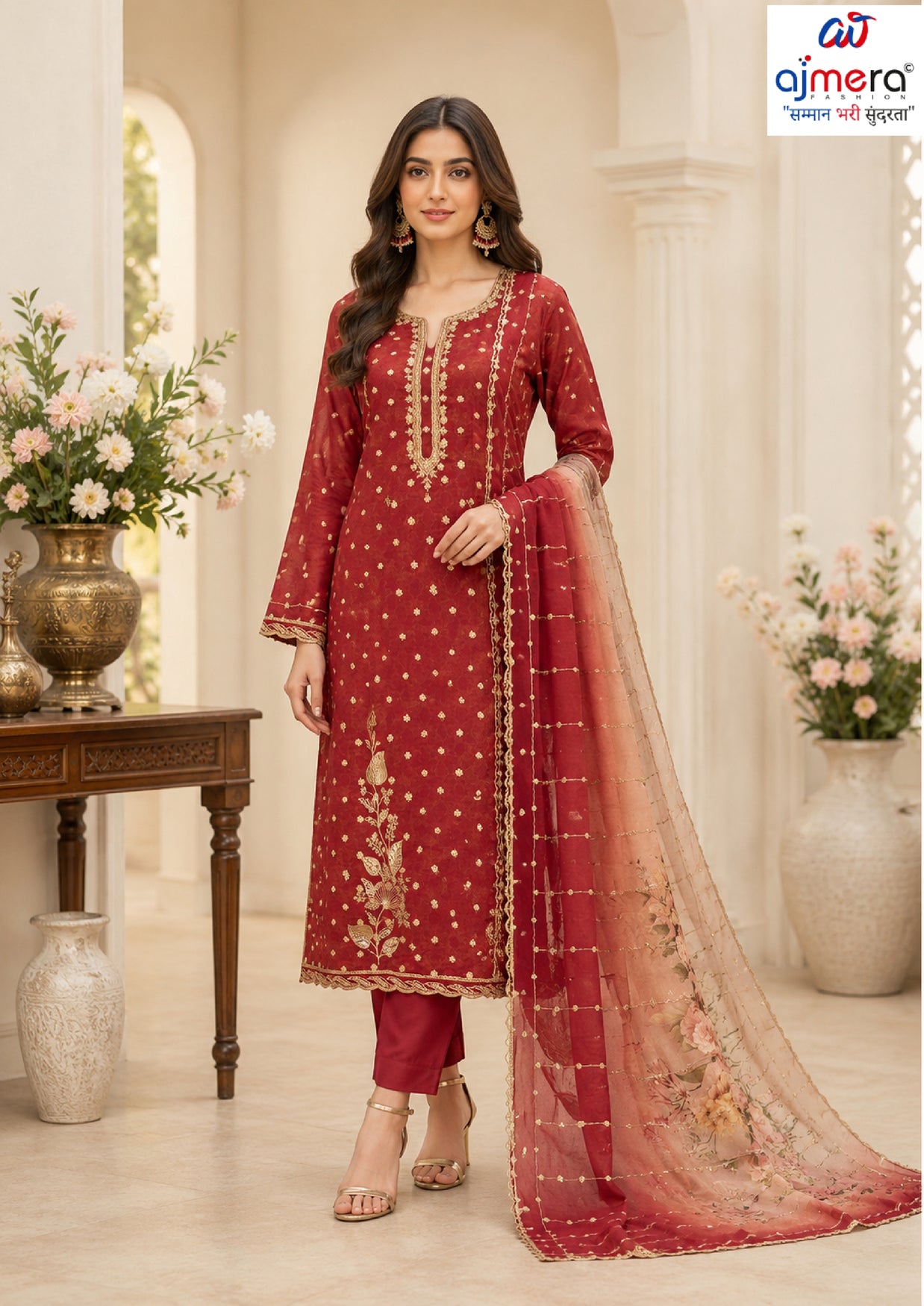 Luxury Viscose Designer Unstitched Suit Set | AAR-VISION BITS