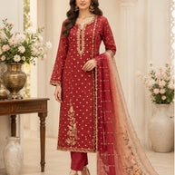 Luxury Viscose Designer Unstitched Suit Set | AAR-VISION BITS