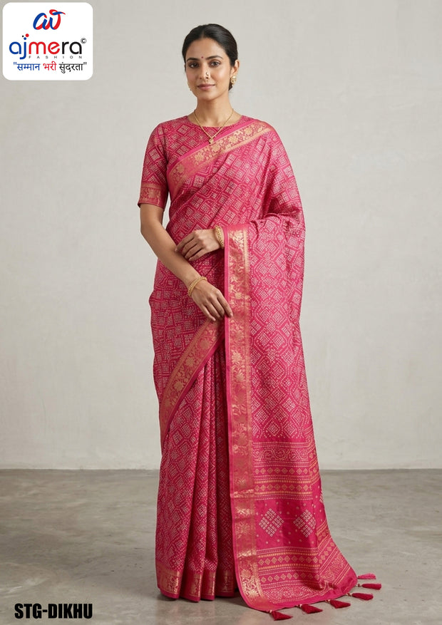 Silk Digital Printed Saree with Blouse Piece for Premium Ethnic and Traditional Wear | STG-DIKHU