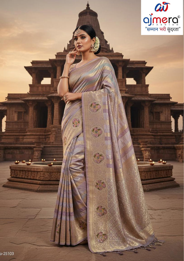 Graceful Jacquard Silk Saree with Blouse Piece for Timeless Ethnic Fashion | SBV-SS-5-2358