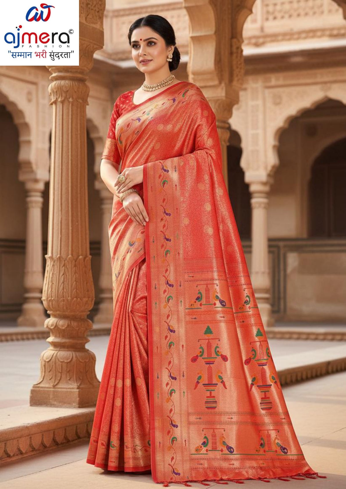 Stylish Jacquard Silk Saree with Blouse Piece for Festive Collection | MTE-25260