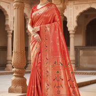 Stylish Jacquard Silk Saree with Blouse Piece for Festive Collection | MTE-25260