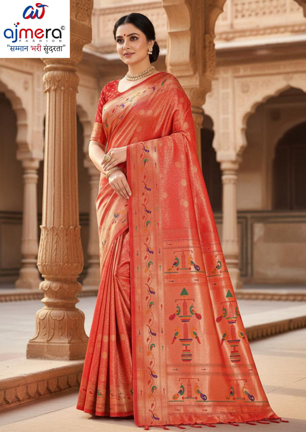 Stylish Jacquard Silk Saree with Blouse Piece for Festive Collection | MTE-25260