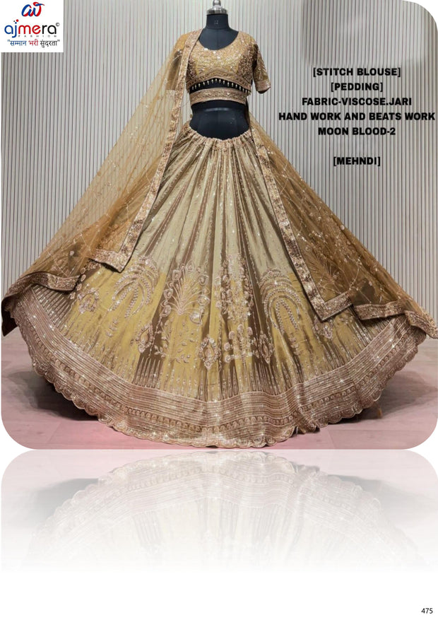 Moon Blood Viscose Jari Hand Work Lehenga Manufacturer Supplier Exporter|ABF-MATSHKANYA-2