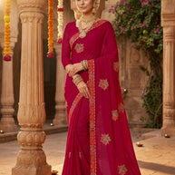 Lycra Dyed Matching Saree with Blouse Piece for Premium Ethnic and Traditional Wear | SRS-MASTI TIME
