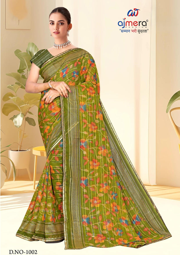 Stylish Printed Saree with Blouse Piece for Traditional Celebrations | SNR-COLGATE