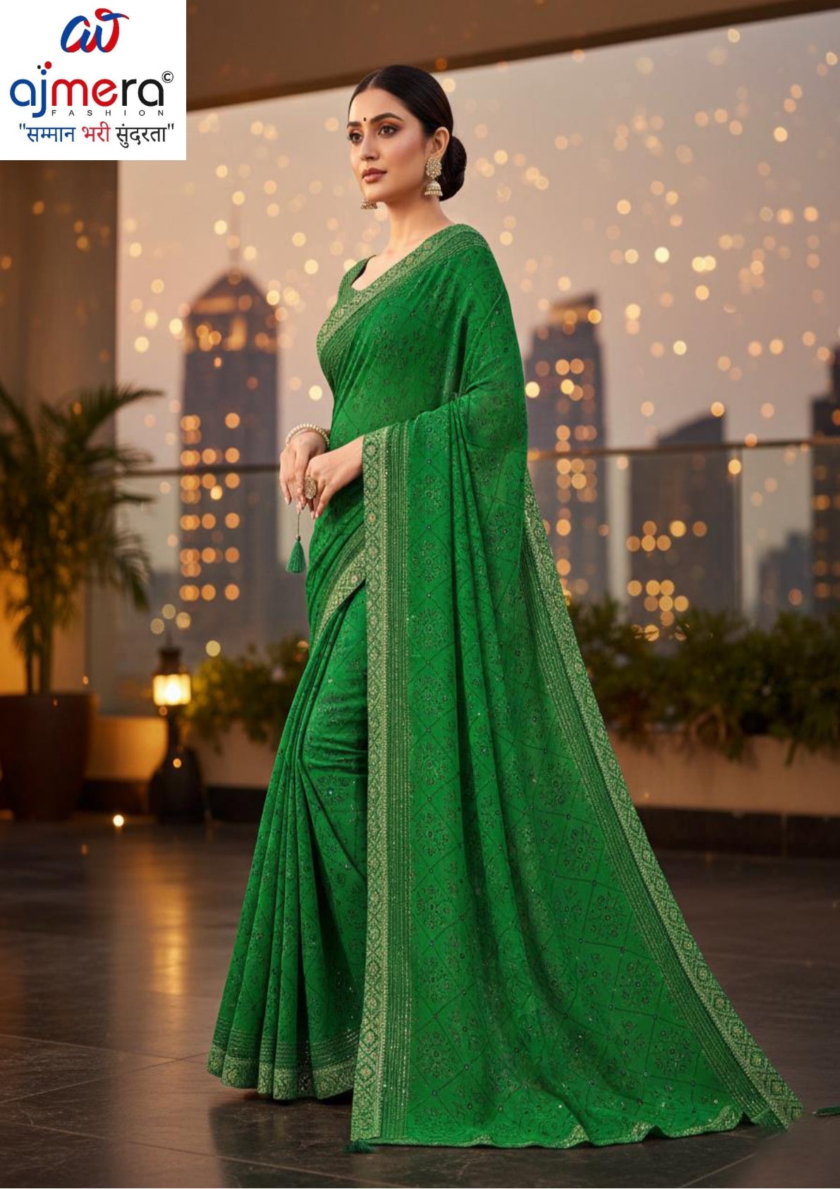 Reniyal Print Loose Saree without Blouse for Premium Ethnic and Traditional Wear | CAS-SONPARI GOLD