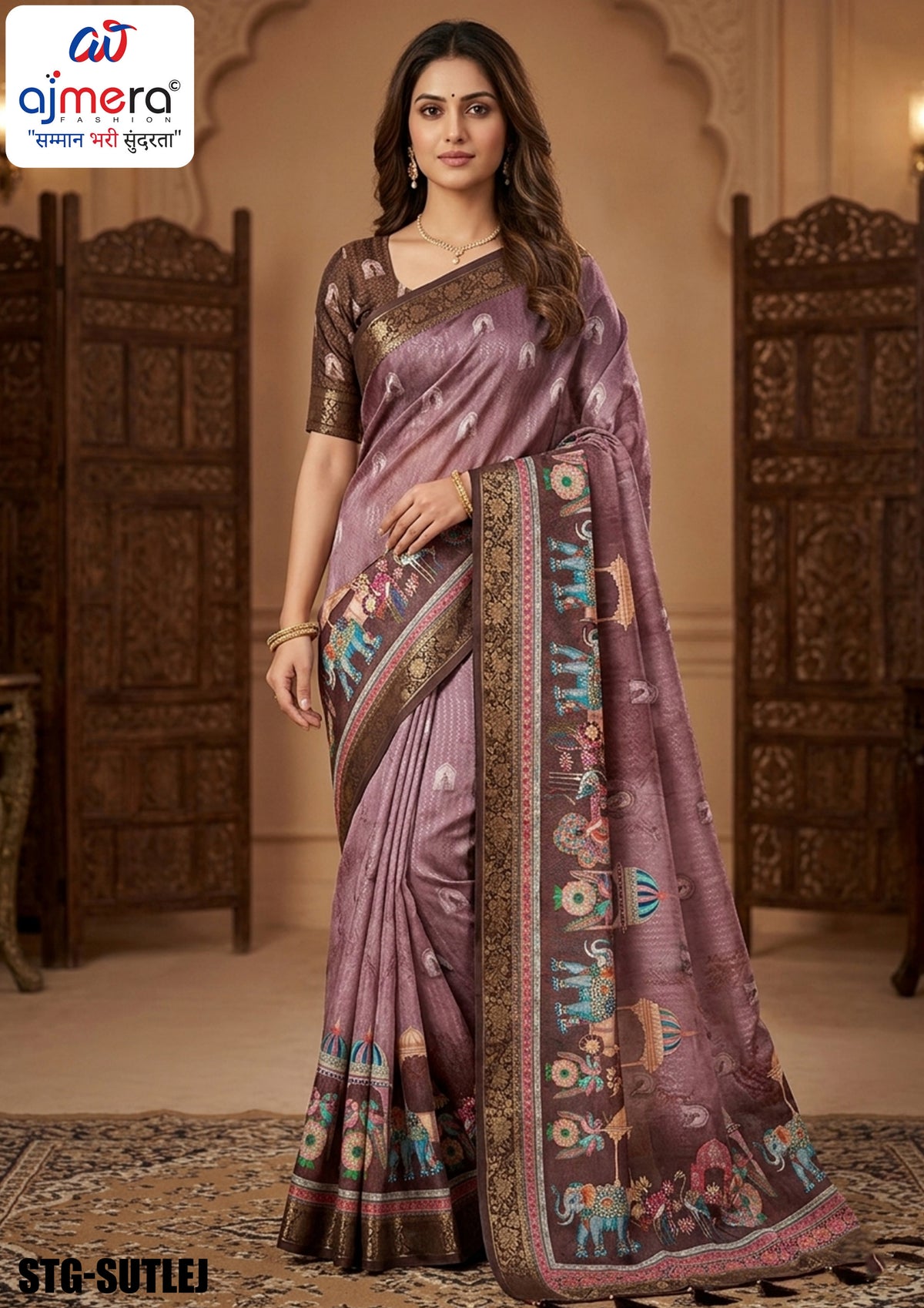 Digital Print Saree with Blouse Piece for Premium Ethnic and Traditional Wear | STG-SUTLEJ