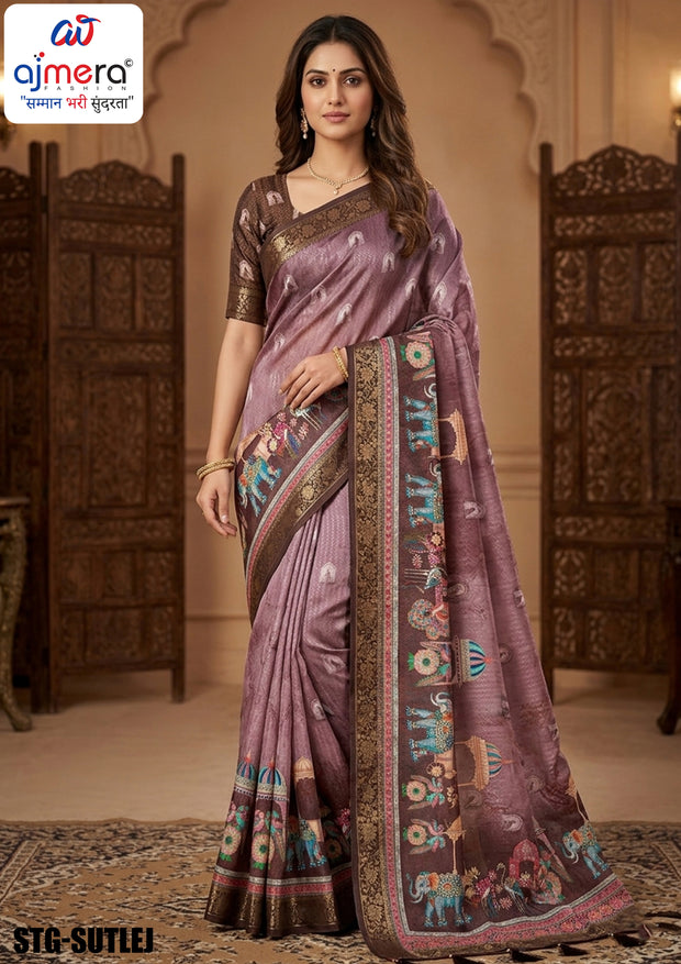 Digital Print Saree with Blouse Piece for Premium Ethnic and Traditional Wear | STG-SUTLEJ