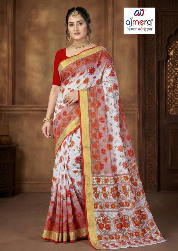 Printed Cotton Saree with Without Blouse for Premium Ethnic and Traditional Wear | MSS-SHIV SALINI COTTON