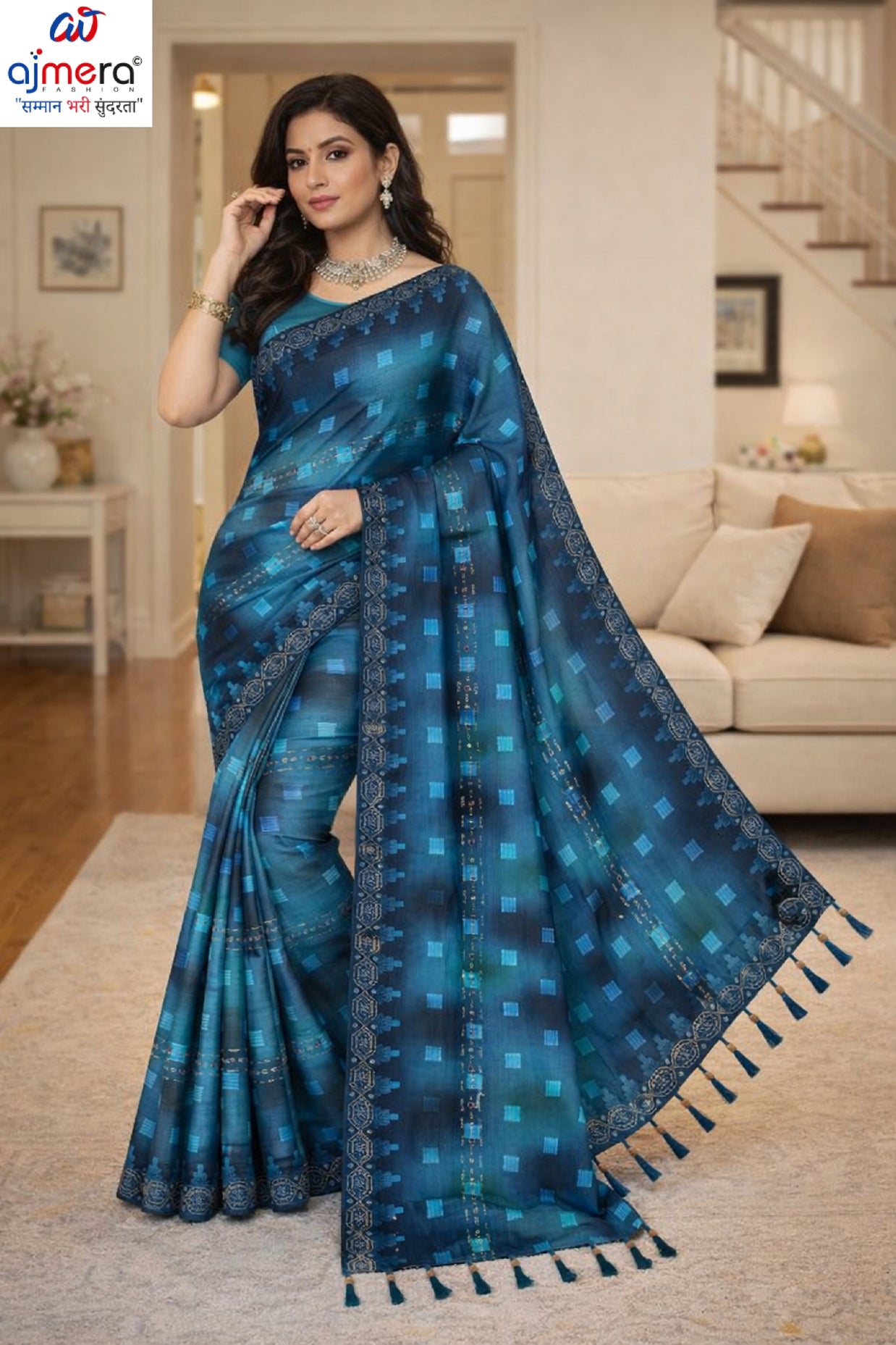 Lycra Dyed Matching Saree with Blouse Piece for Premium Ethnic and Traditional Wear | RAL-GREAT INDIA