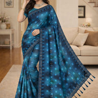 Lycra Dyed Matching Saree with Blouse Piece for Premium Ethnic and Traditional Wear | RAL-GREAT INDIA