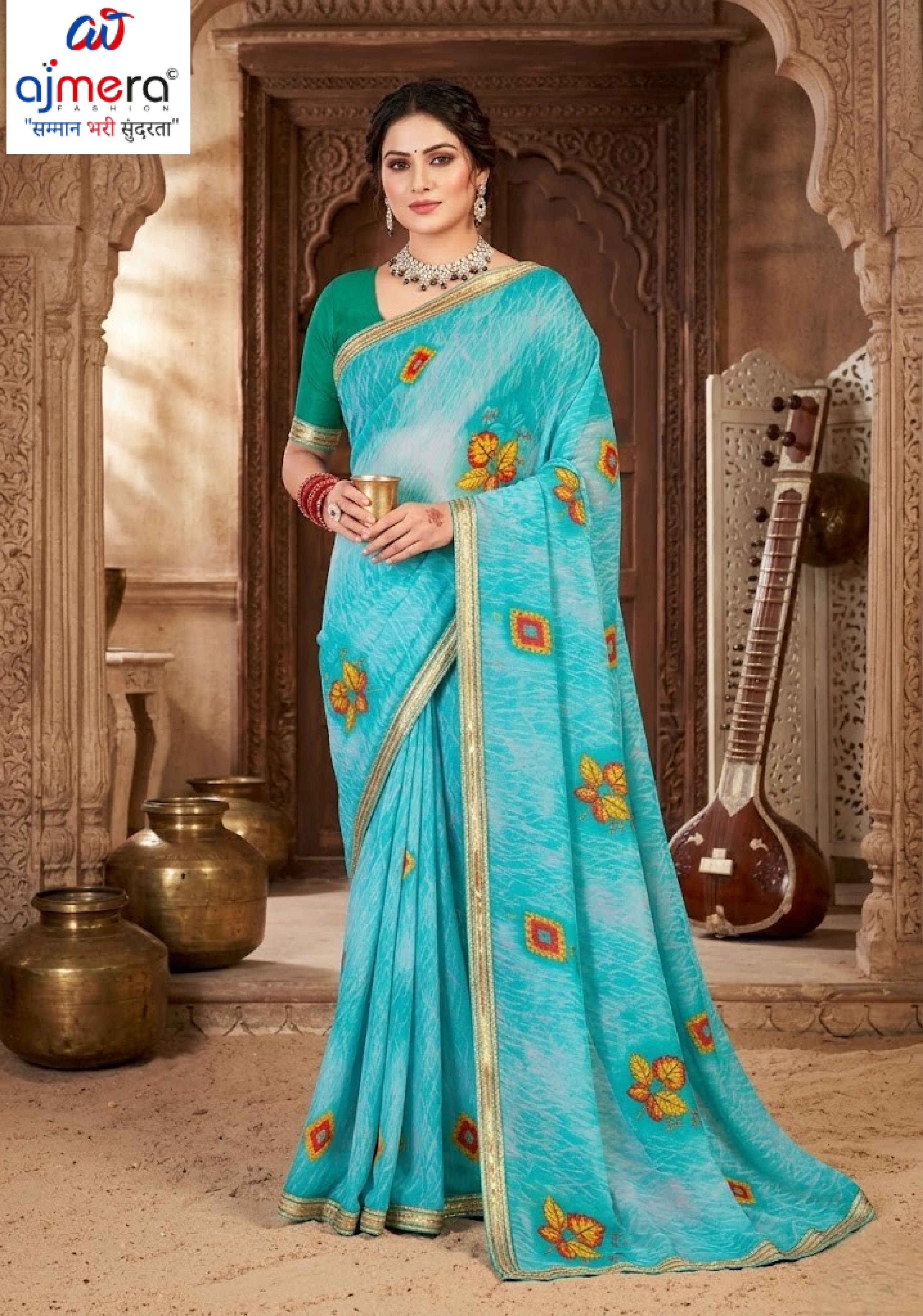 Elegant Printed Saree with Designer Blouse Piece for Festive Wear | PRM-HIRAMOTI