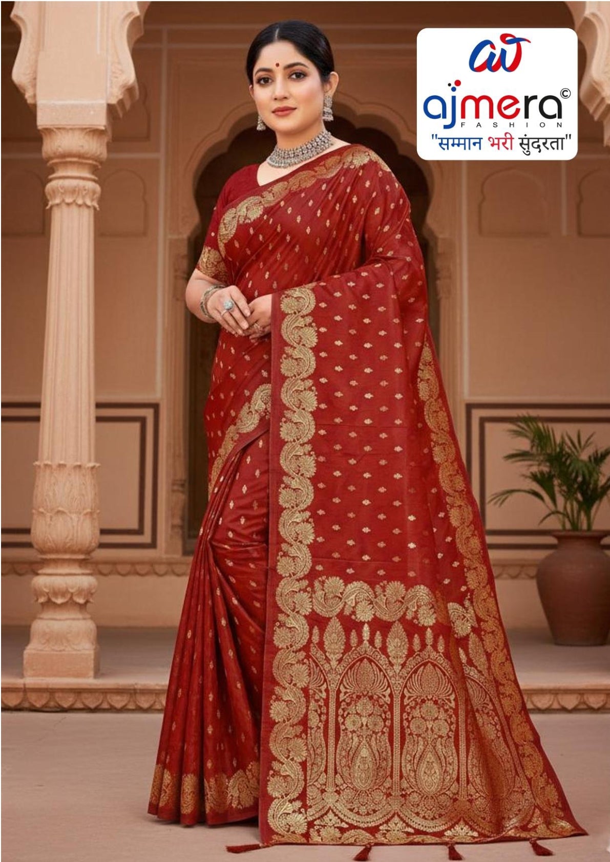 Premium Jacquard Silk Saree with Matching Blouse Piece for Ethnic Celebrations | MTE-25113