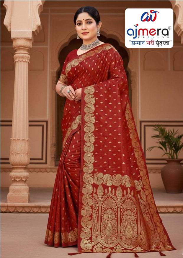 Premium Jacquard Silk Saree with Matching Blouse Piece for Ethnic Celebrations | MTE-25113