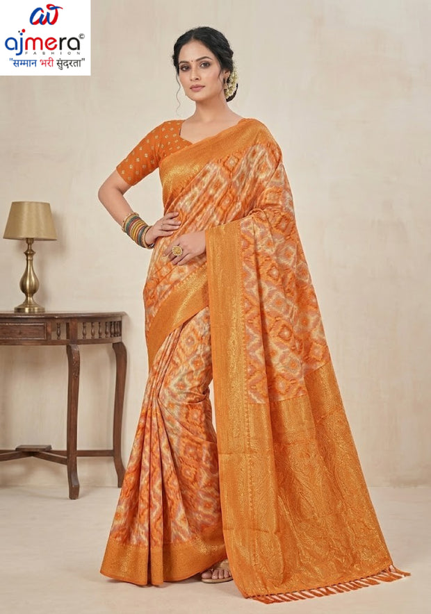 Stylish Jacquard Silk Saree with Blouse Piece for Festive Collection | TUL-CHANDRAMUKHI COTTON VOL-01