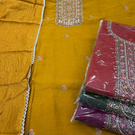 Luxury Roman Silk Unstitched Suit Set | VAA-ZIKI