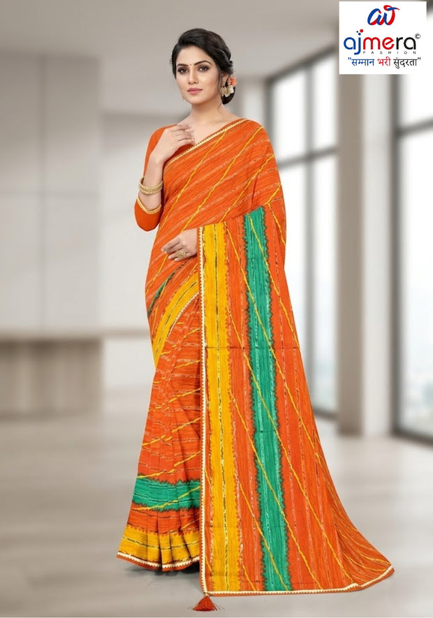 Premium Printed Saree with Matching Blouse Piece for Ethnic Elegance  | CAS-ANOKHEE