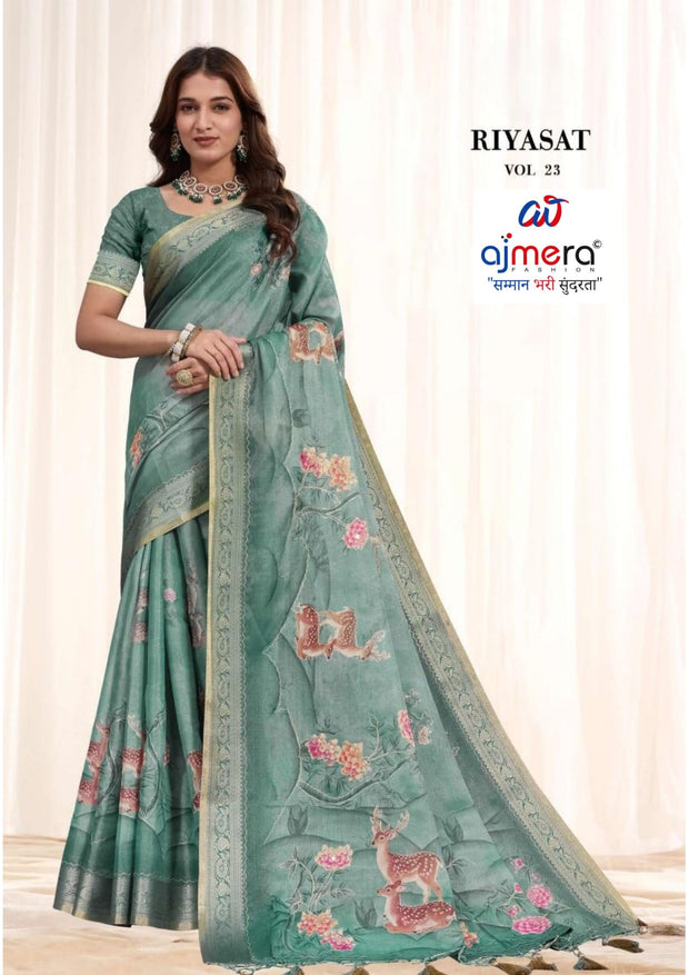 Premium Printed Saree with Matching Blouse Piece for Ethnic Elegance | RMF-RIYASAT VOL-23