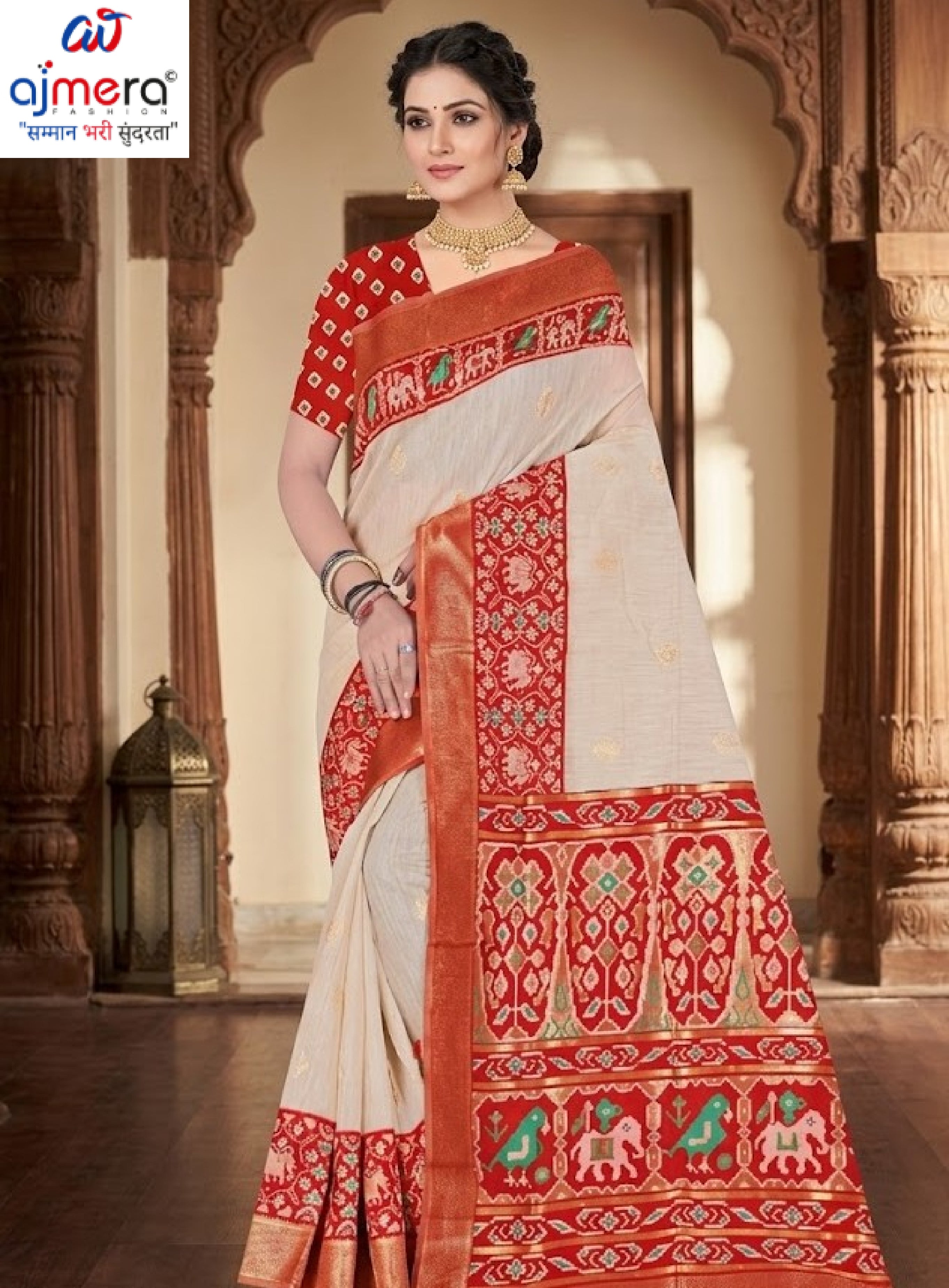 Beautiful Jacquard Silk Saree With Blouse Piece | TUL-SIDDHI COTTON