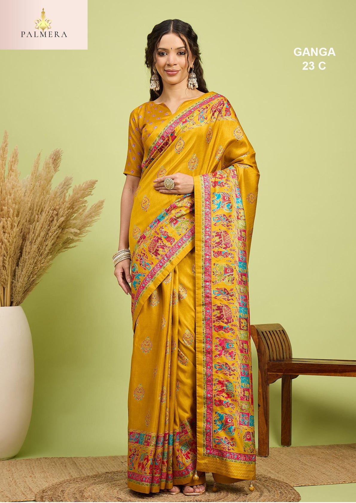 Ganga Silk Saree with Blouse for Premium Ethnic and Designer Wear | ALL-GANGA-23