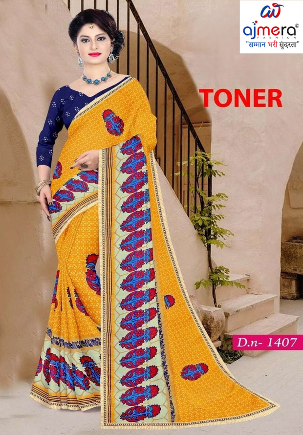 Trendy Printed Saree with Blouse Piece for Women’s Ethnic Wardrobe  | SNR-TONER